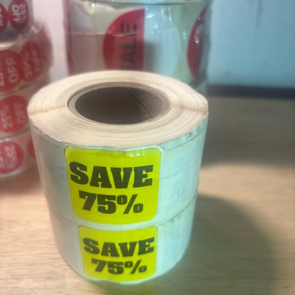 Lot Of Various % Off Sale Stickers 24 Rolls